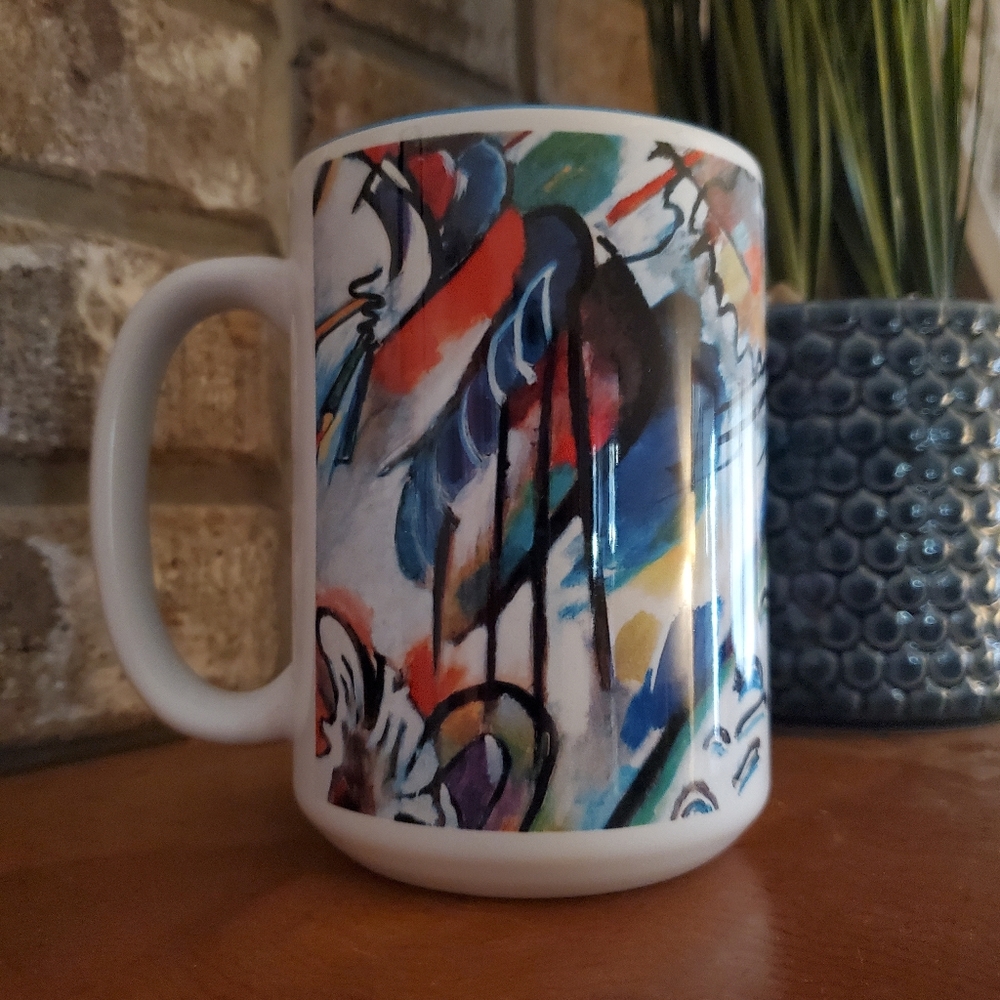 Zazzle abstract 2 tone 15oz. coffee cocoa mug Wassily Kandinsky Improvisation 28 - Picture 15 of 15